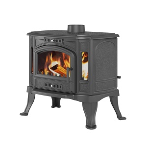 Печь-камин ЧУГУННЫЙ KZ-14S  антрацит 13 кВт (250 м.куб) (2)