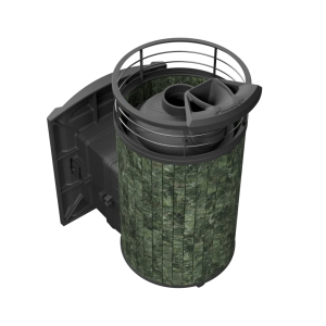 Печь-каменка чугунная АТМОСФЕРА L дверца со стеклом в ламелях ЗМЕЕВИК NEW (12-20 м.куб)