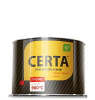 Эмаль термостойкая CERTA серебро 400 мл (+650 С)  (12/30)