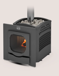 Печь-каменка БЫЛИНА-СЕТКА 24 Ч ПАНОРАМА без дверцы 16/обрамления (1,2)