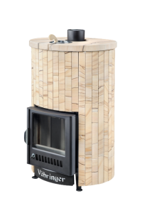 Печь-каменка УЮТ-18 ПФ дверца со стеклом в ламелях ОКАМЕНЕВШЕЕ ДЕРЕВО НАБОРНЫЙ (18 м.куб)