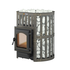 Печь для бани без выносного топливного канала чугунная ЛЕГЕНДА КОВКА 22 дверца 270  (8 - 18 м.куб)