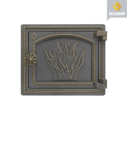 Дверца чугунная ВЕЗУВИЙ ДТ-3 крашеная БРОНЗА (посадочный размер 210 х 250 мм)