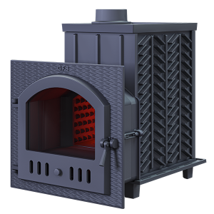Печь-каменка чугунная GFS ЗК 40М  дверца со стеклом (40 м.куб)