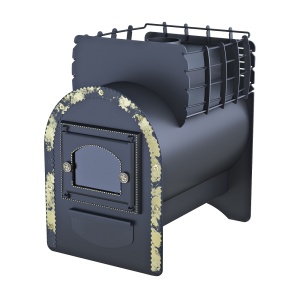 Печь-каменка ЗАБАВА ПРЕМИУМ чугунная дверца со стеклом (10 - 15 м.куб)