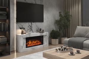 Портал Line 42 SFT White Marble (Разборный) - Белый мрамор для электроочага Vision 42 (RoyalFlame)