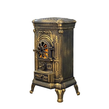 Печь-камин ВЕЗУВИЙ А-07, чугунная золото d = 115 мм (7 кВт)